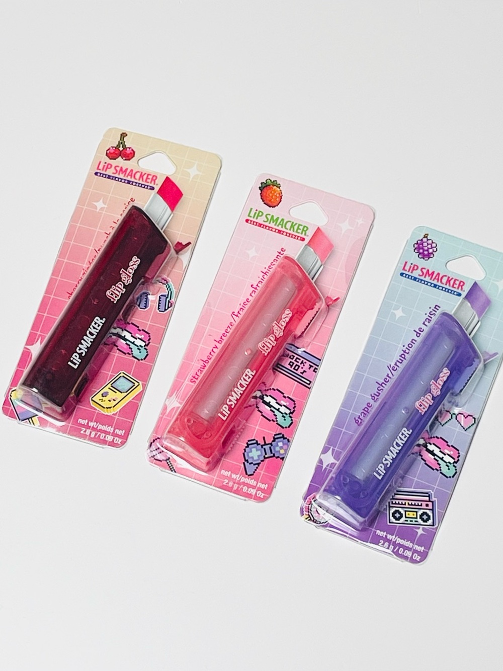 Set Lip Smacker Flip Gloss Strawberry Grape Cherry Fizz Brand New 2026 Complete